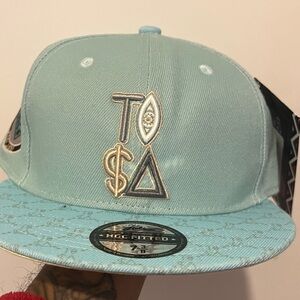 TISA VIZION Blue Fitted Cap with Embroidered Design